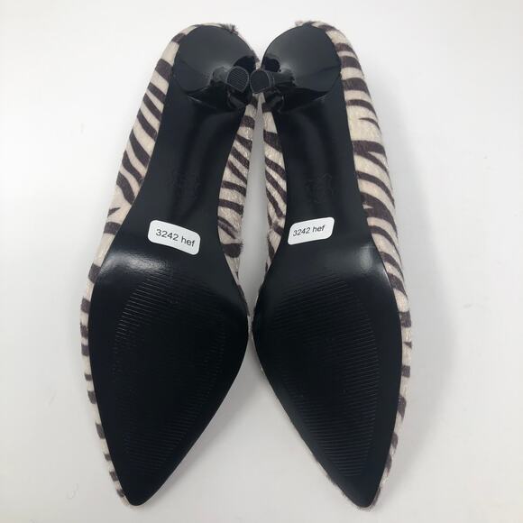 NIne & Co. Faux Fur Zebra Print Heels 8 - Picture 11 of 12